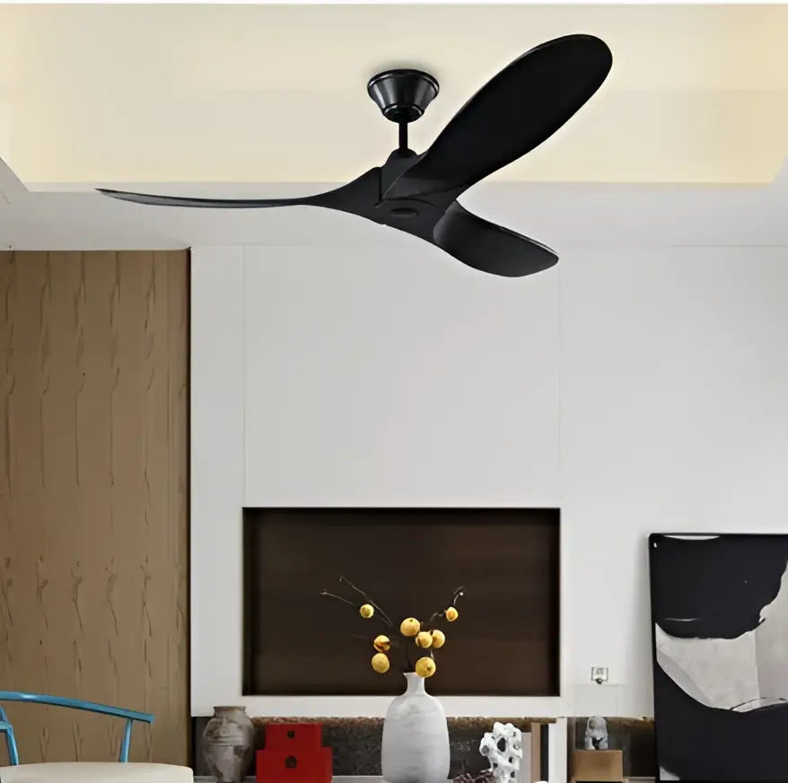 Industrial vintage wood ceiling fan with remote control living room