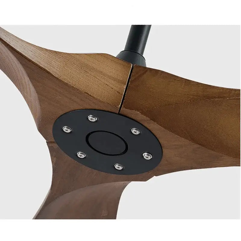 Industrial vintage wood ceiling fan with remote control living room
