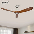 Industrial black & nickel wooden ceiling fan for living room