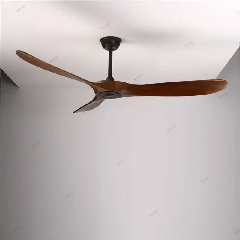 Modern white and light wood dc ceiling fan for living room