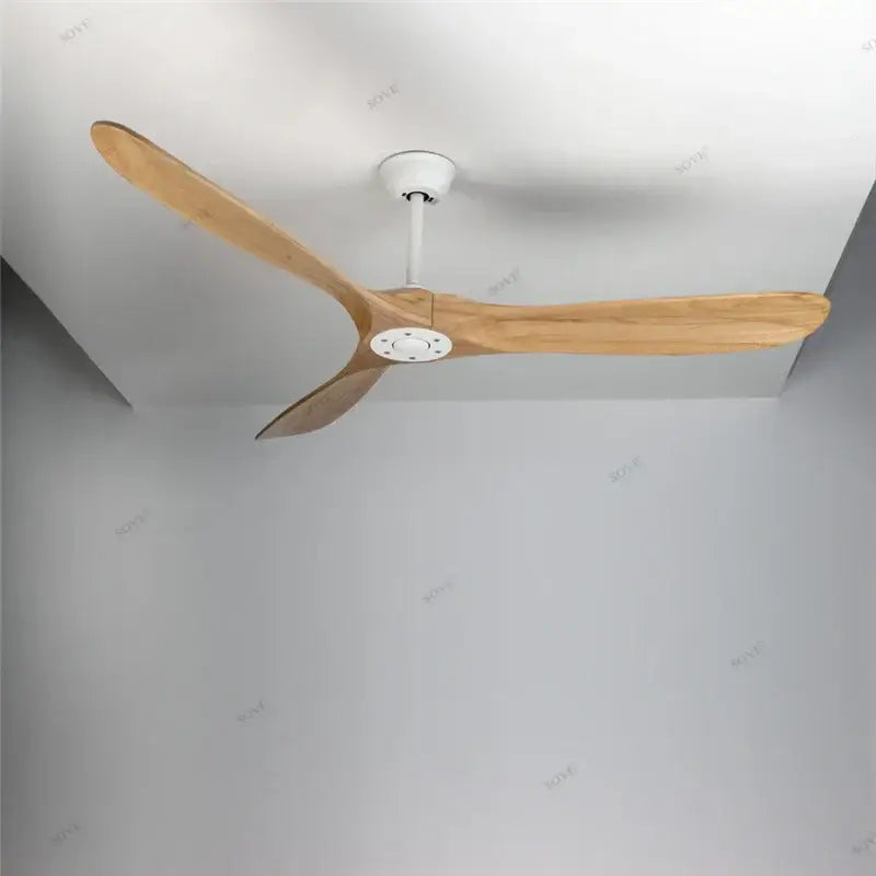 Modern white and light wood dc ceiling fan for living room