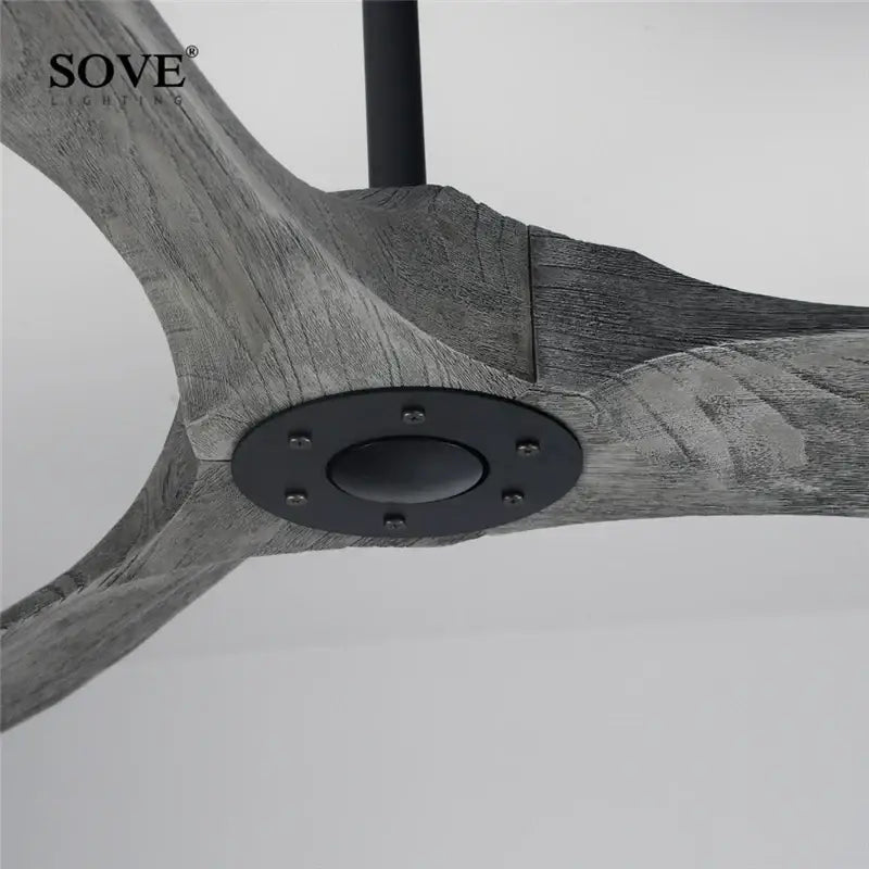 Vintage wood ceiling fan with remote control living room 60 inch