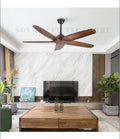 Modern dark brown wood ceiling fan with led light living room remote