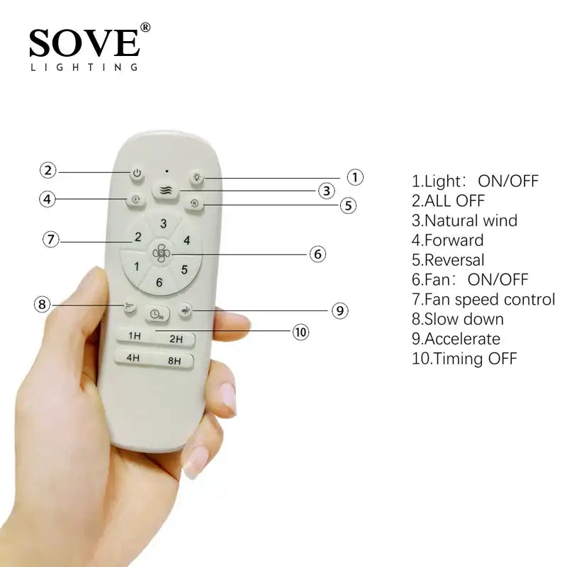 Minimalist off white wood ceiling fan remote control living room