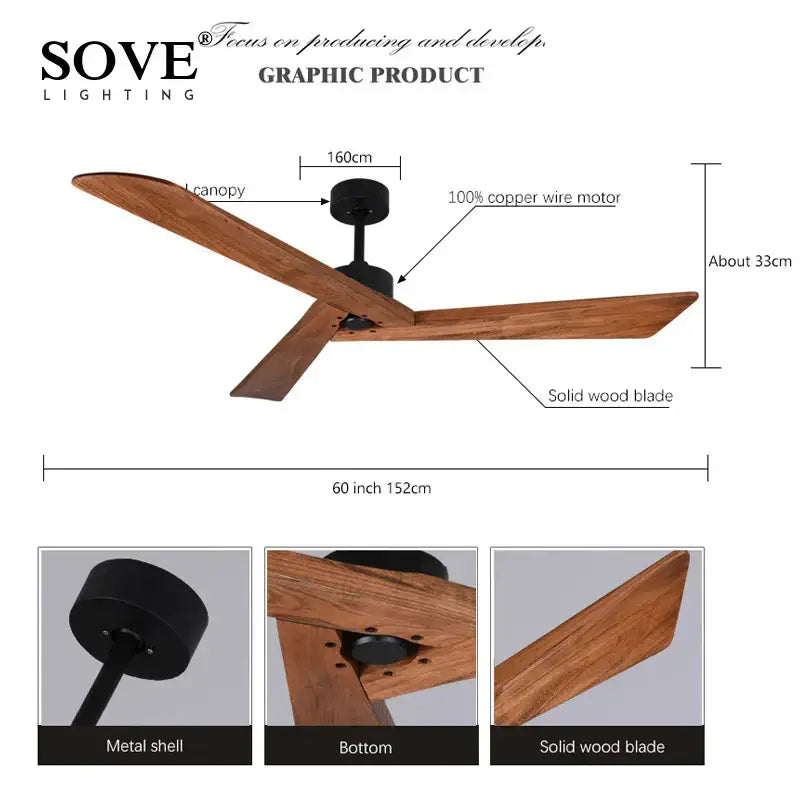 Minimalist off white wood ceiling fan remote control living room