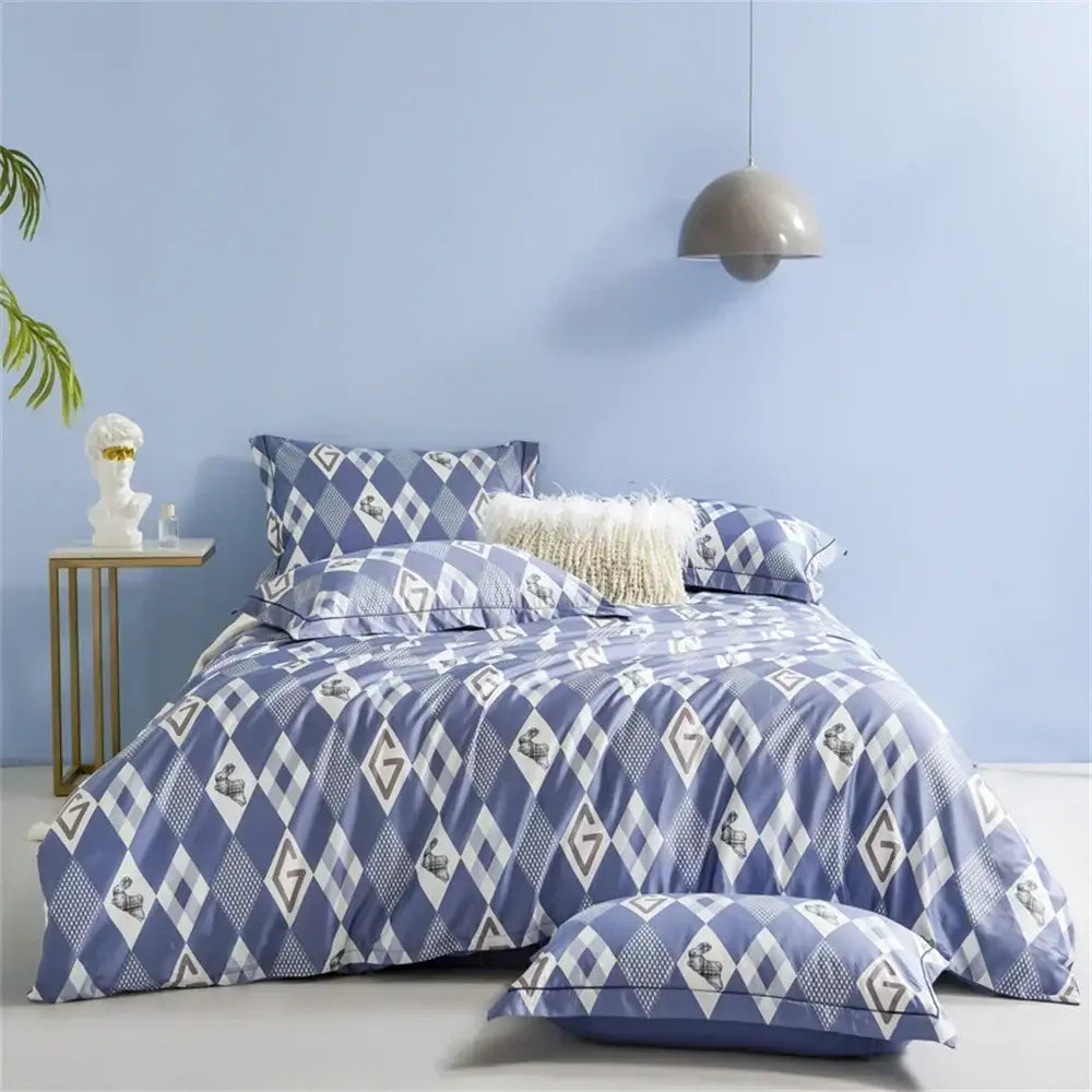 White floral teal 600tc egyptian cotton bedding set bedroom duvet cover
