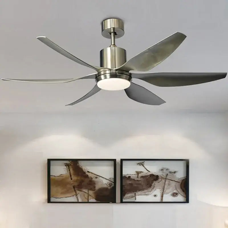 Industrial black and brown ceiling fan with led light living room
