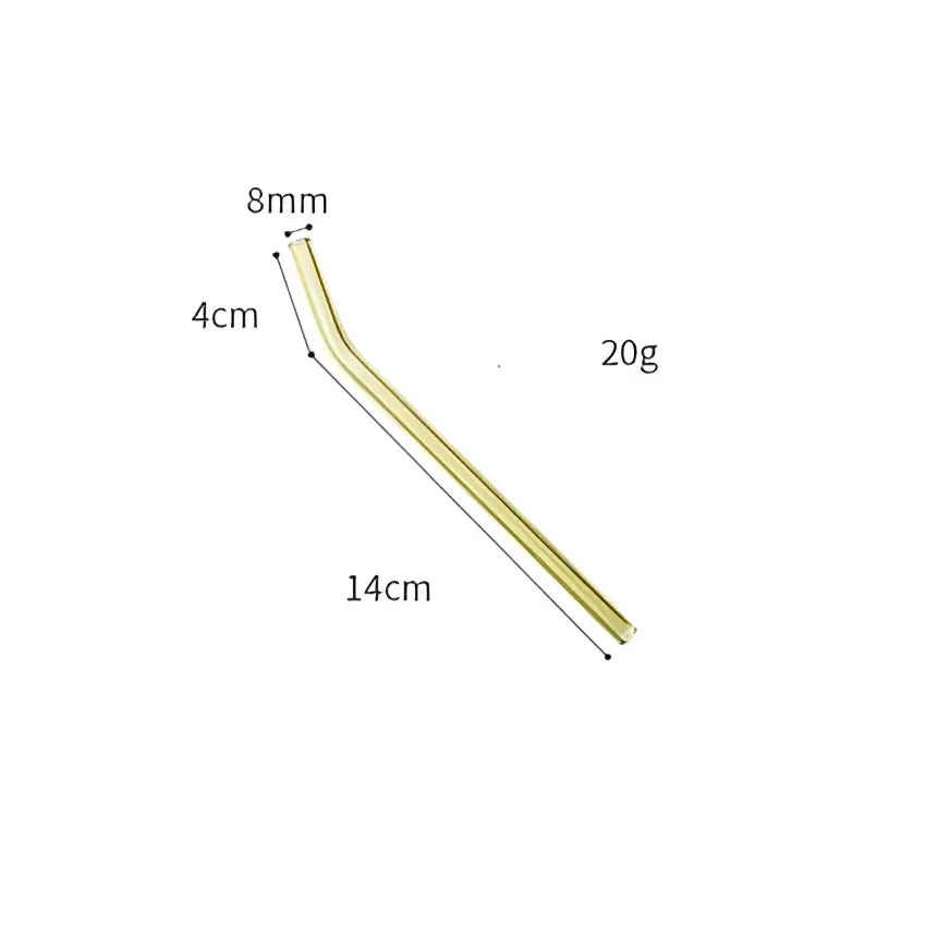 Colorful curved juice straws – kitchen heat resistant glass set
