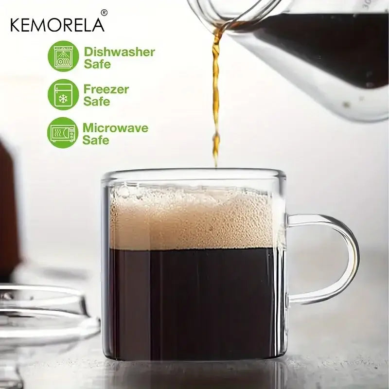 Modern 6pcs glass espresso cups kitchen coffee mugs with handles