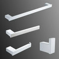 Modern white rectangular 7-piece bathroom hardware set