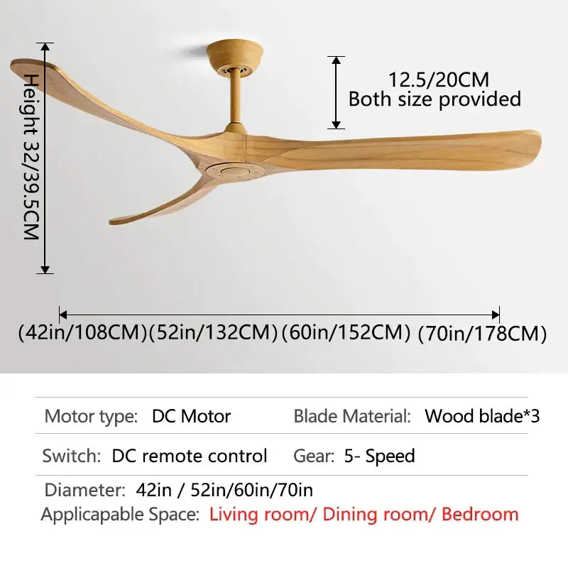 Modern black and brown wooden blade ceiling fan for restaurant