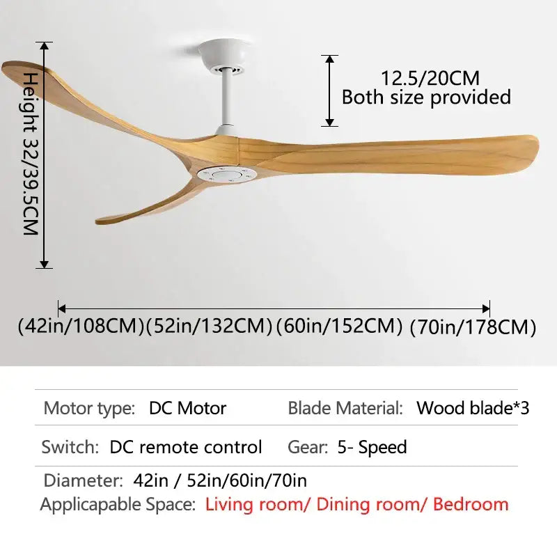 Modern black and brown wooden blade ceiling fan for restaurant