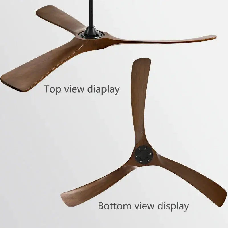 Modern black and brown wooden blade ceiling fan for restaurant