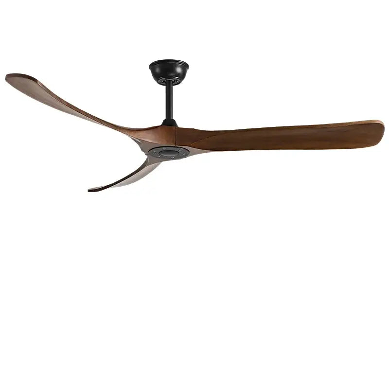 Modern black and brown wooden blade ceiling fan for restaurant