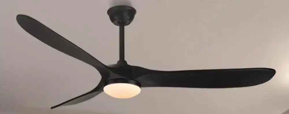 Modern dark wood ceiling fan with remote control living room