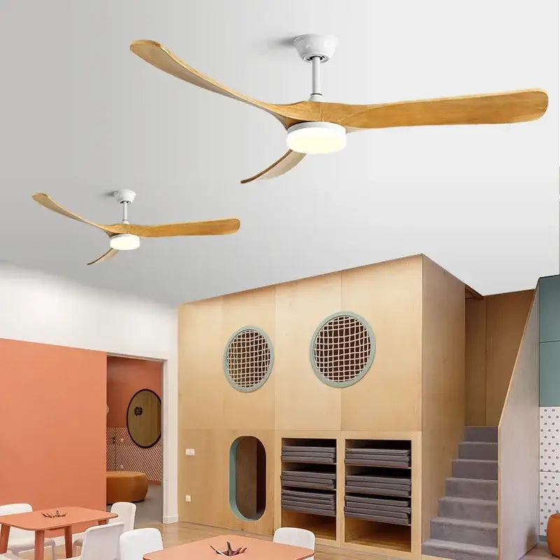 Modern black & dark brown wooden ceiling fan for living room