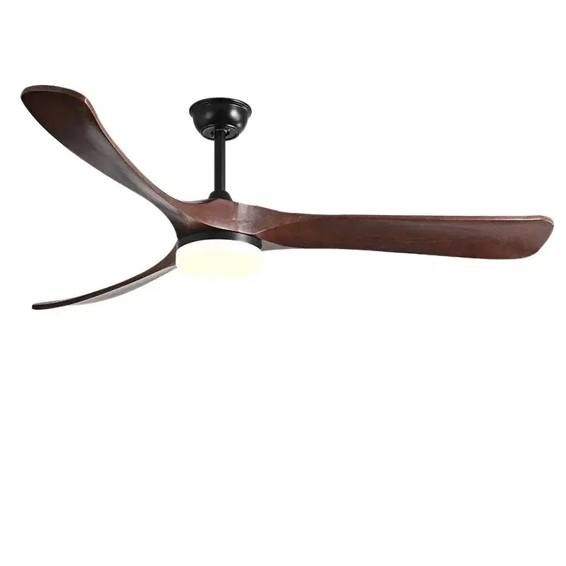 Modern black & dark brown wooden ceiling fan for living room