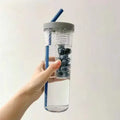 Modern transparent filtered water bottle fruit infuser kitchen sport
