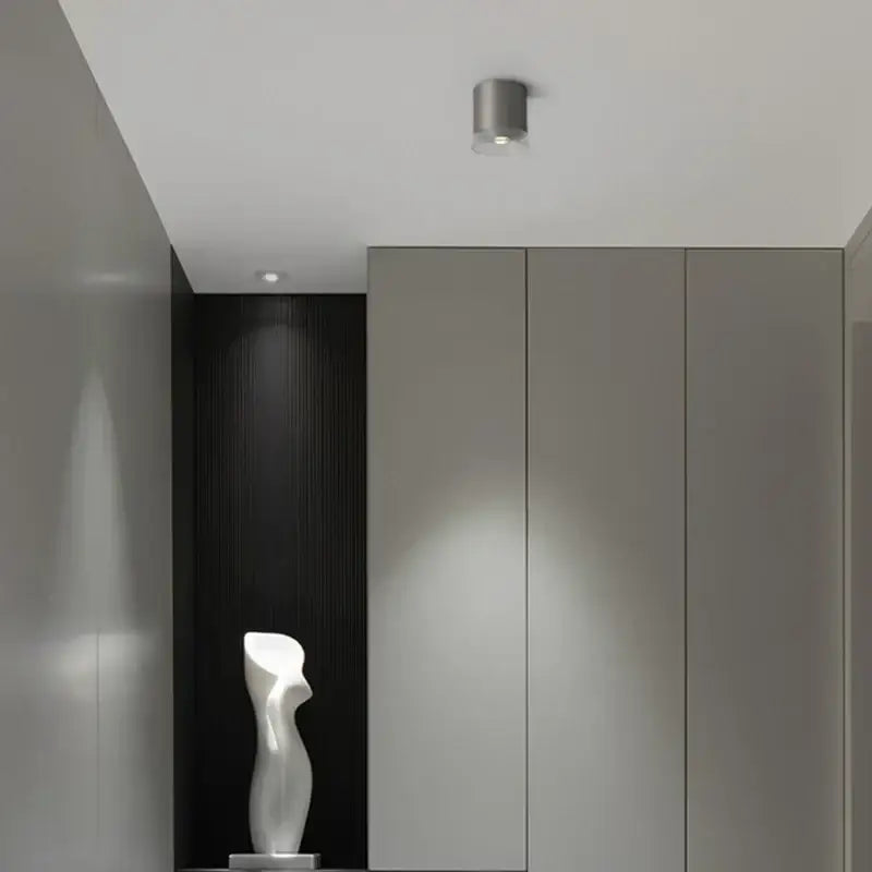 Modern brushed nickel led downlight living room cylindrical light