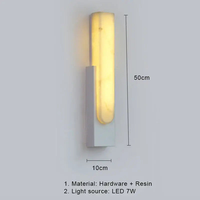 Modern gold and white led marble wall lamp bedroom sconce