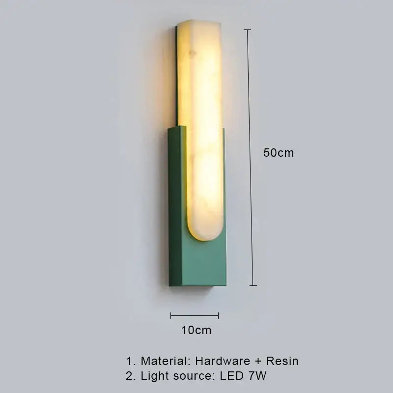 Modern gold and white led marble wall lamp bedroom sconce