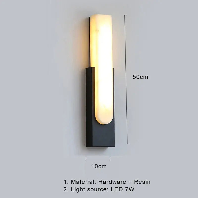 Modern gold and white led marble wall lamp bedroom sconce
