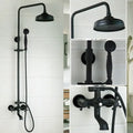 Matte black & white rain shower set with handheld spray bathroom