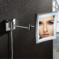 Silver square led magnifying wall mirror bedroom makeup light