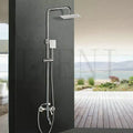 Modern chrome rainfall shower set with handheld faucet bathroom