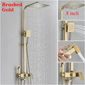 Modern gold square rainfall shower faucet set bathroom handshower