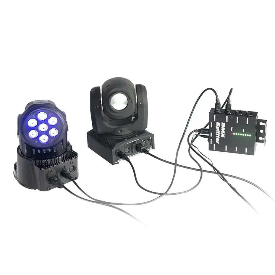 Black 8-way dmx optical splitter for stage lighting events