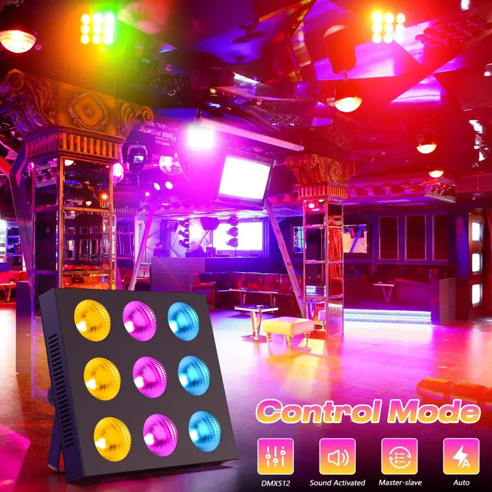 Black 9-eye cob matrix stage light concert hall led panel