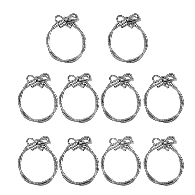 Silver steel stage light safety cable pack with carabiner clip