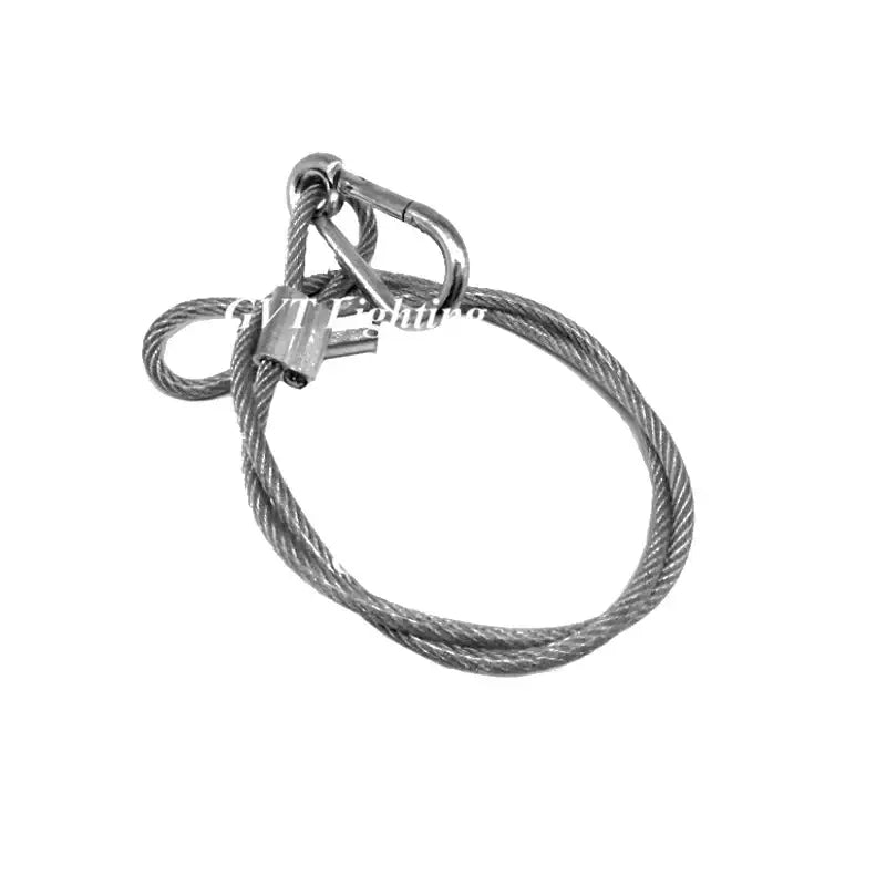 Silver steel stage light safety cable pack with carabiner clip