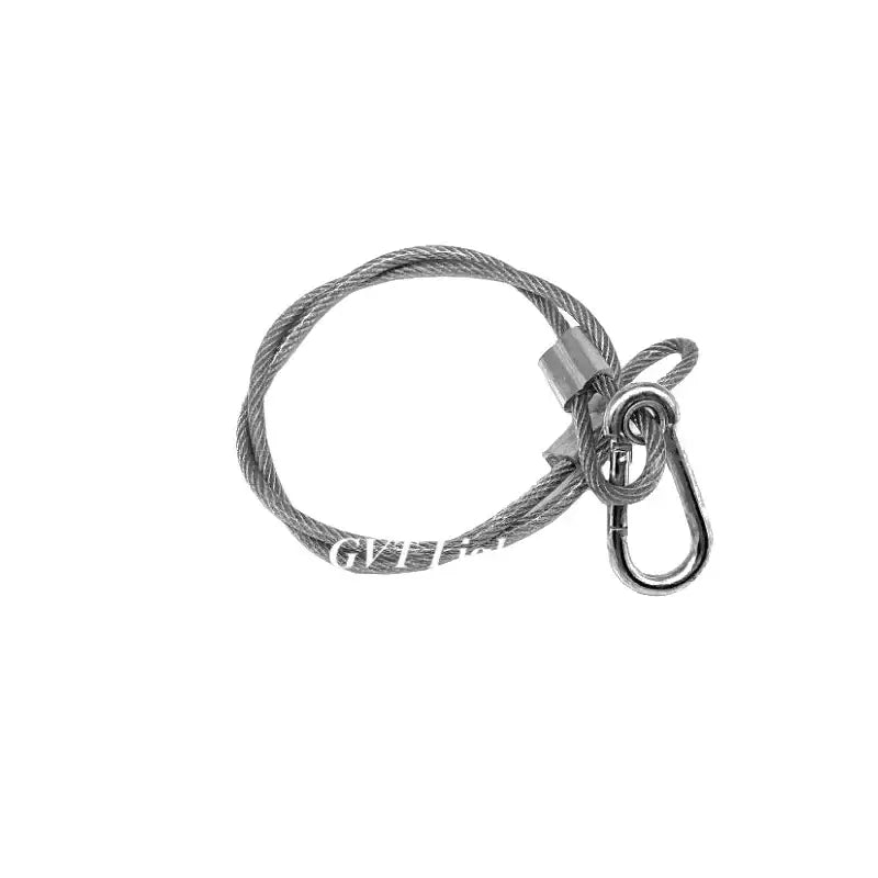 Silver steel stage light safety cable pack with carabiner clip