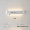 Modern minimalist black & white wall light with bedroom spotlight
