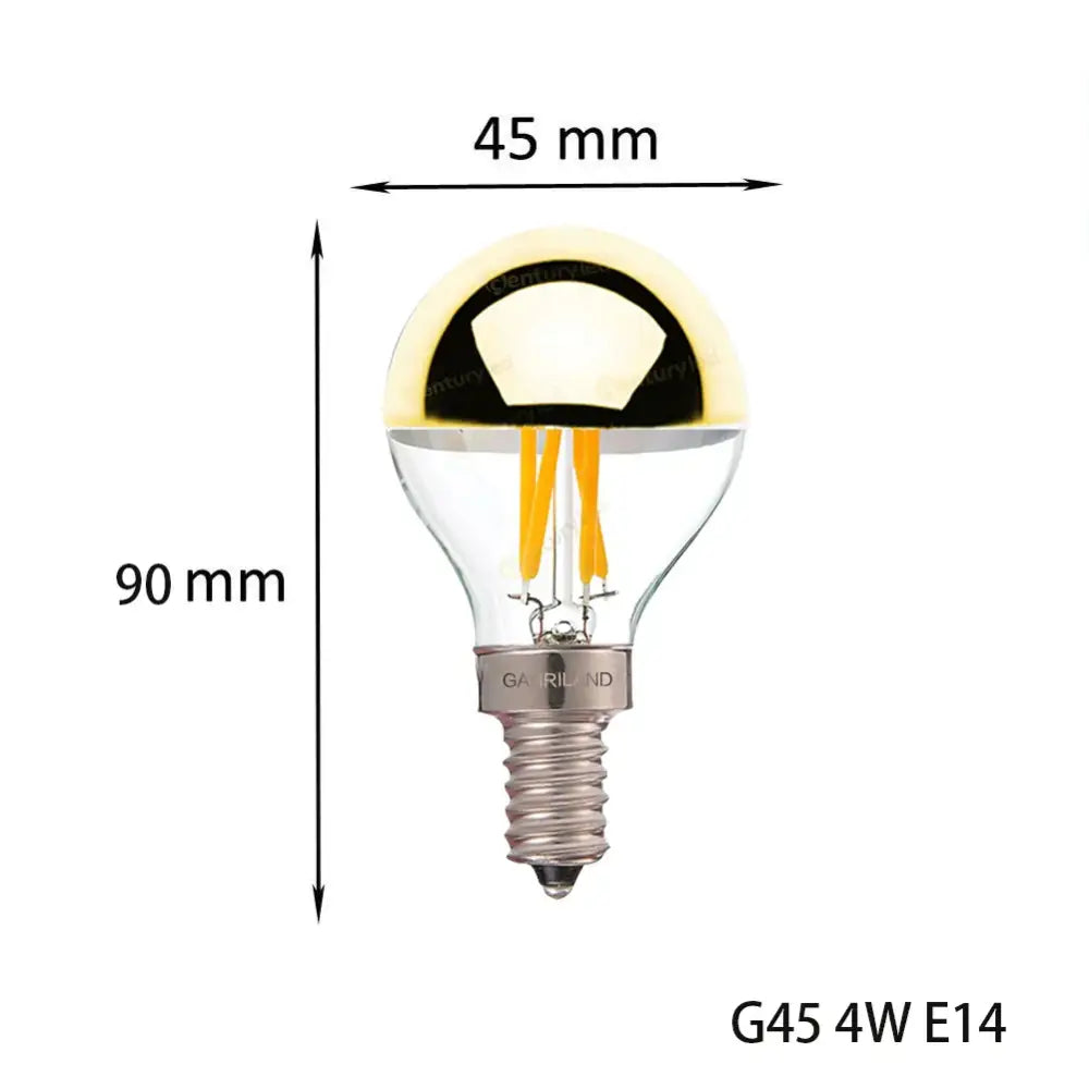 Silver mirror led filament dimmable g45 bulb set dining room 5 pack
