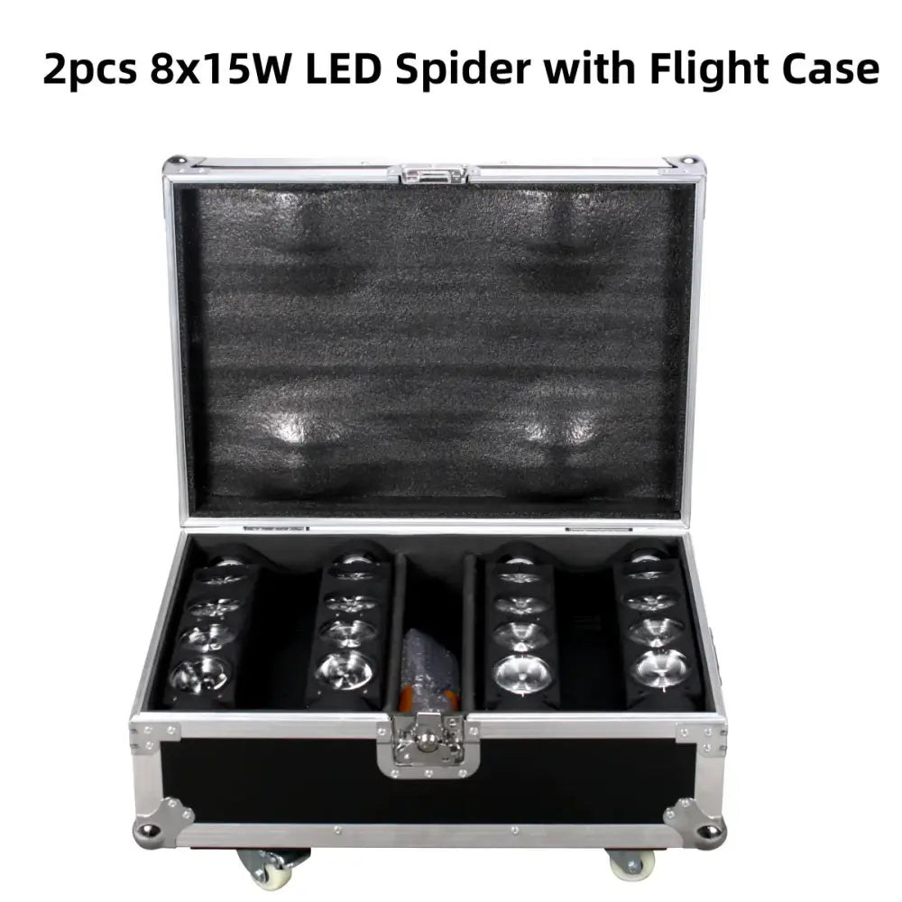 Modern black 8x15w rgbw spider light party room beam bar