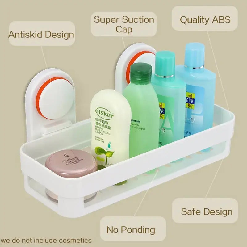 Modern white & orange abs bathroom shelf shower storage basket