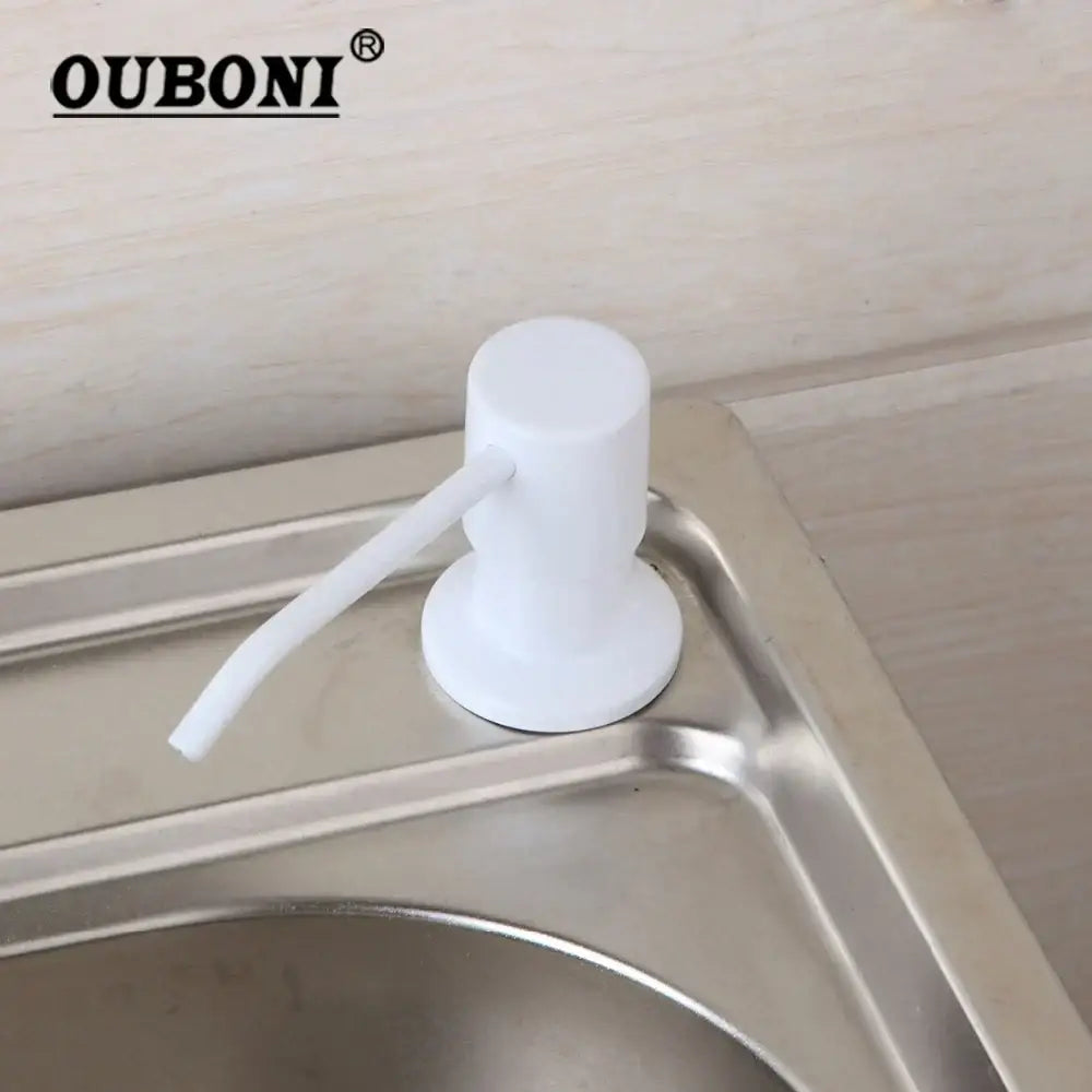 Modern black abs white soap dispenser for kitchen sink