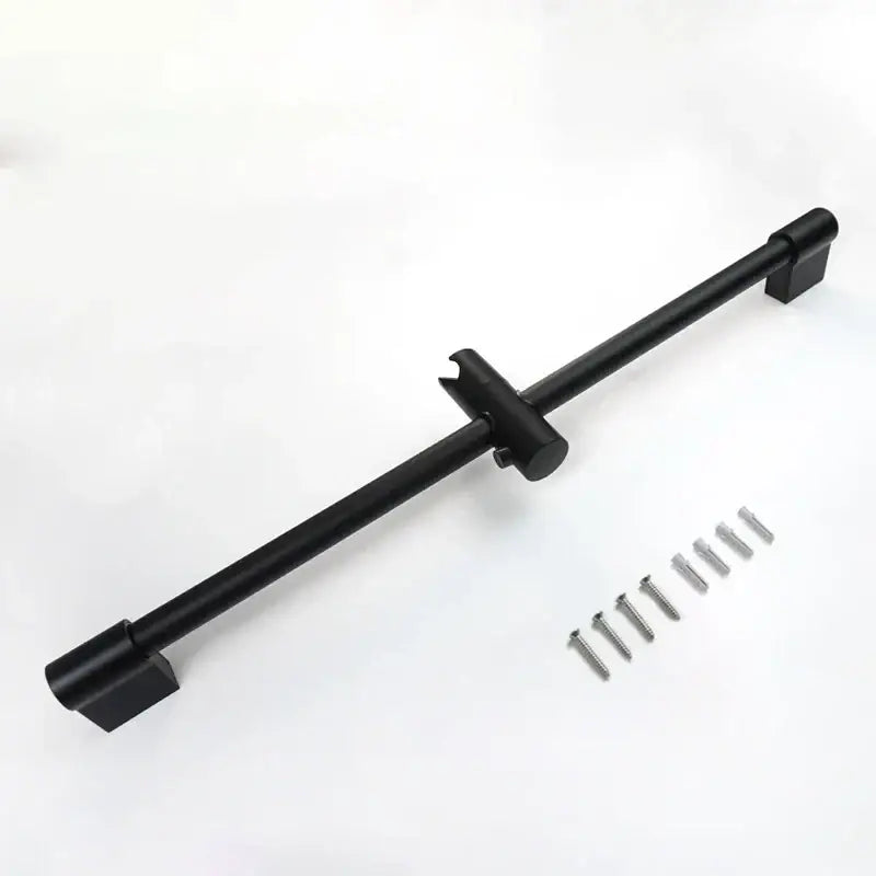 Modern matte black rain shower head with handheld hose – bathroom