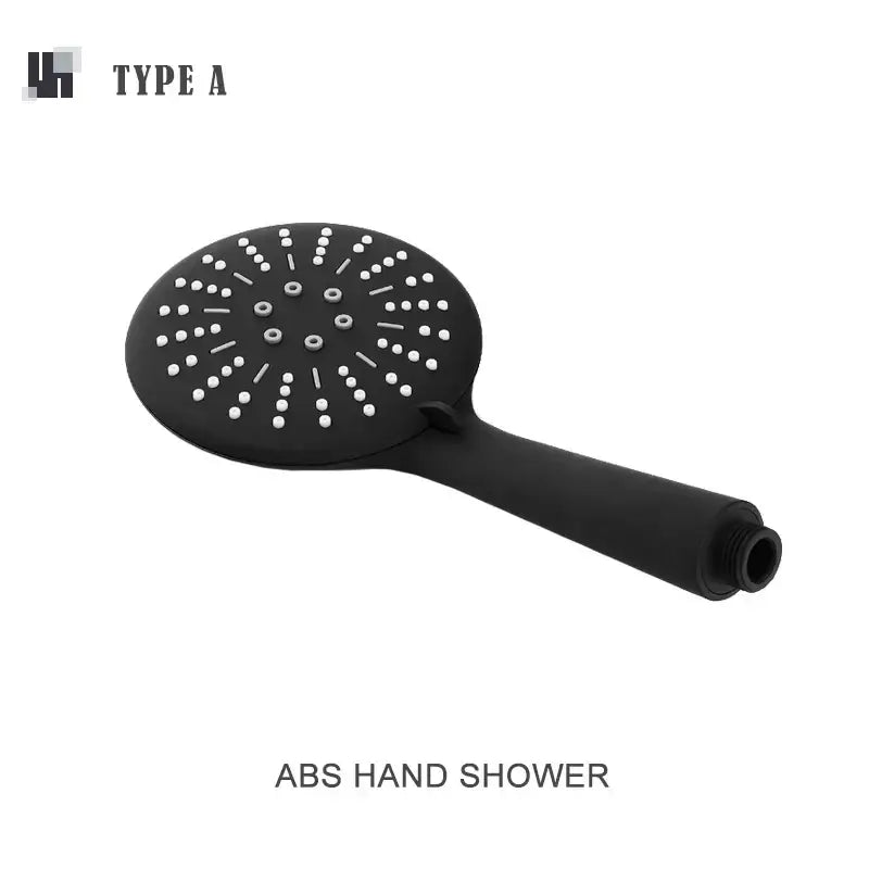 Modern matte black rain shower head with handheld hose – bathroom