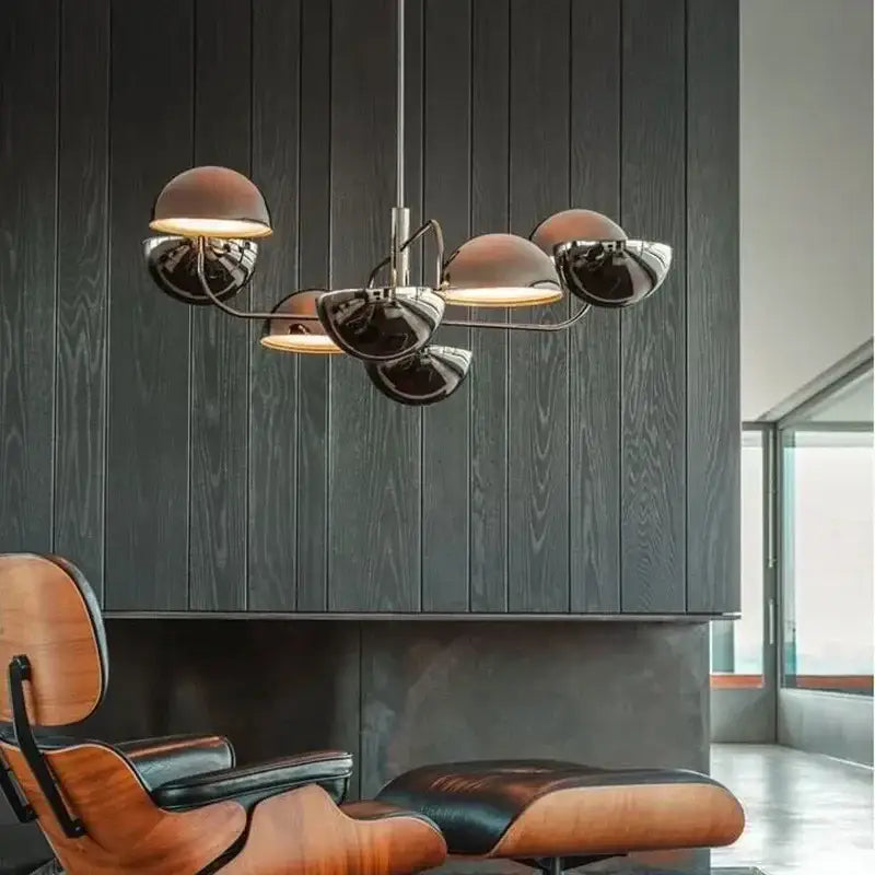 Modern black spherical art chandelier pendant for living room