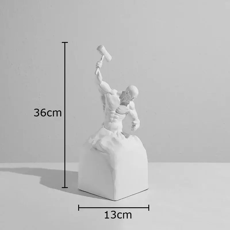 Abstract sculpting oneself character statue black & white living room decor