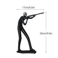 Abstract athlete statue sculpture – black & silver office decor
