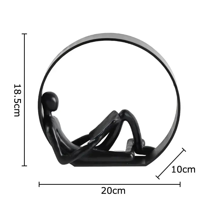 Minimalist abstract black characters sculpture bedroom desk decor