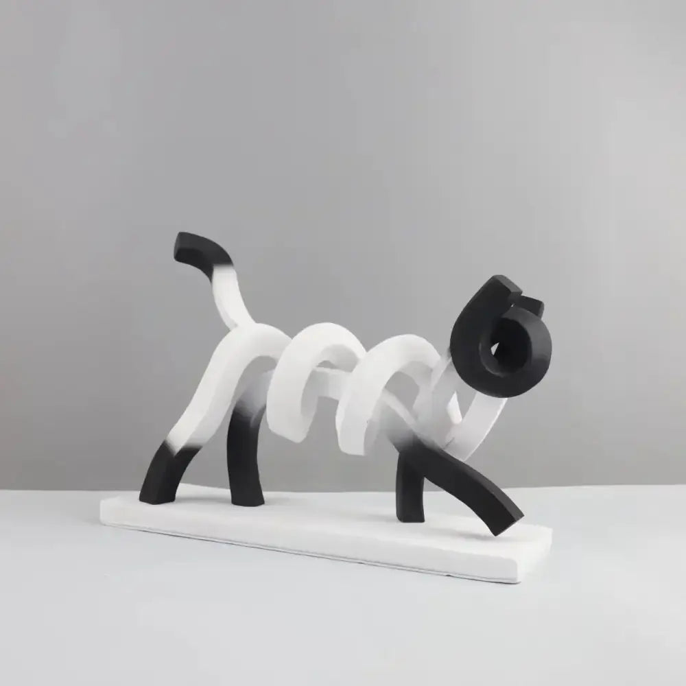 Pink & black decorbites abstract cat sculpture bedroom art
