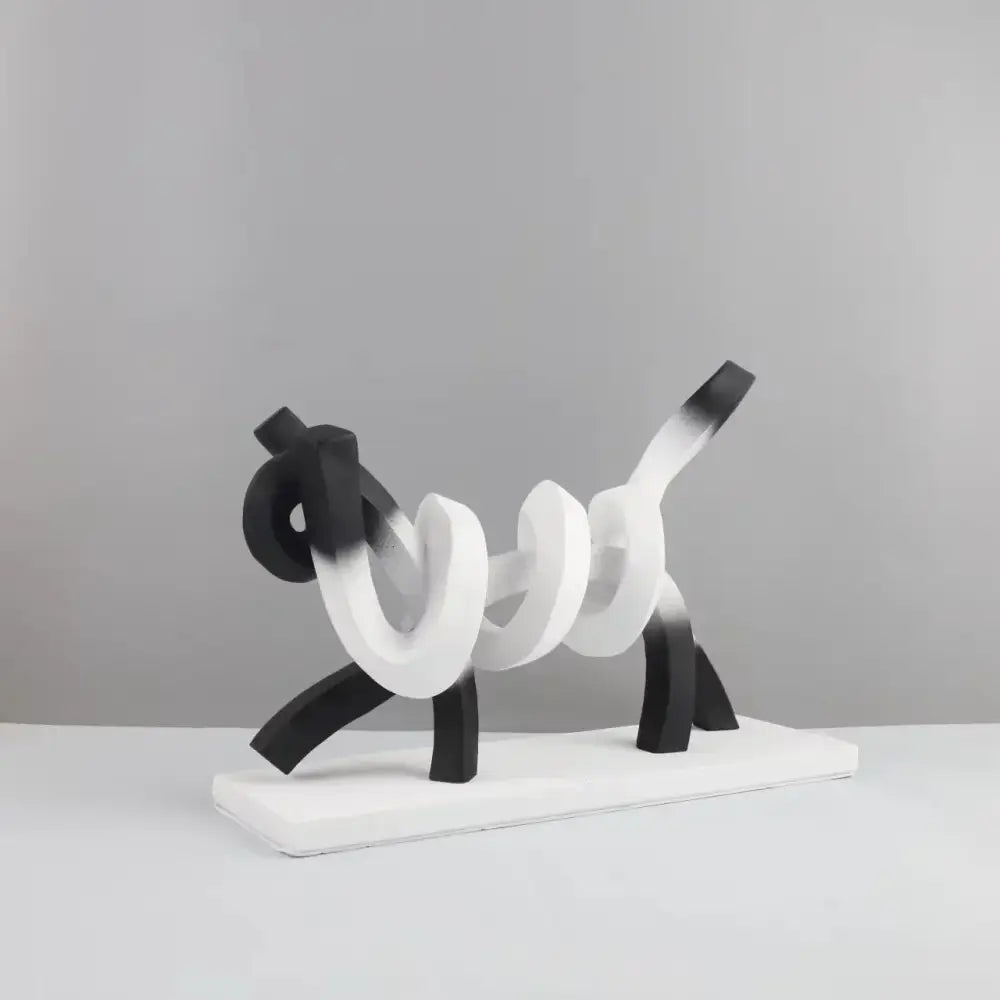 Pink & black decorbites abstract cat sculpture bedroom art