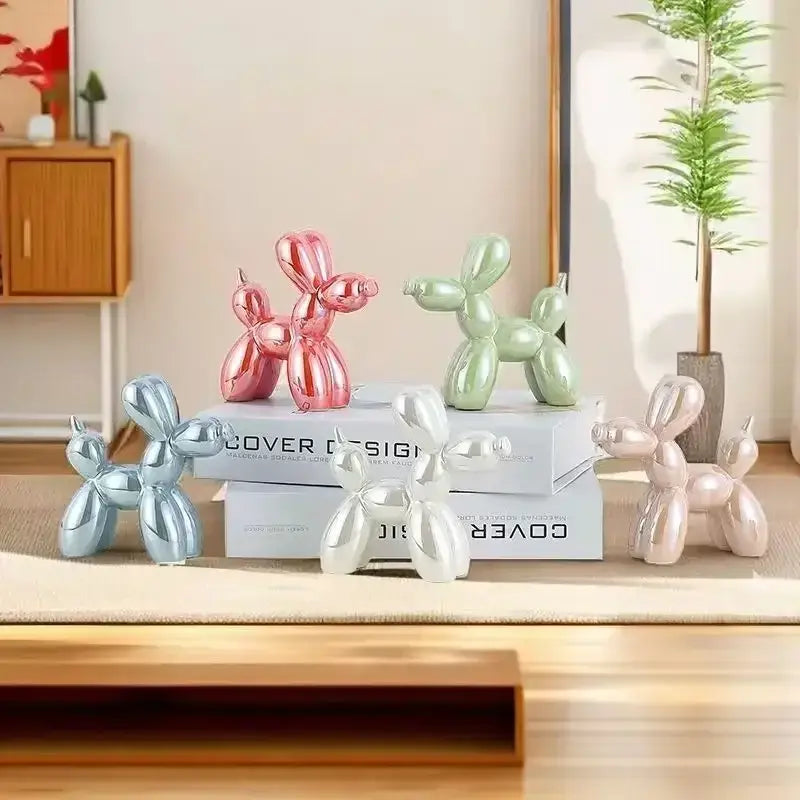 Abstract metallic ceramic balloon dog office decor statues