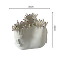 Abstract coral shapes white ceramic head flower pot living room decor
